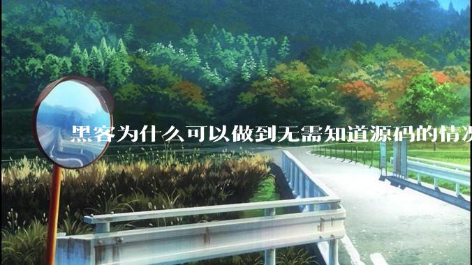 黑客为什么可以做到无需知道源码的情况下找出系统漏洞？